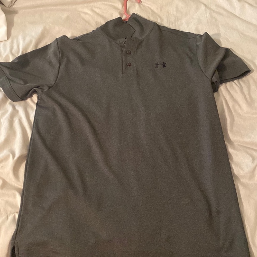 Charcoal gray - mens under Armour polo shirt - size large EUC